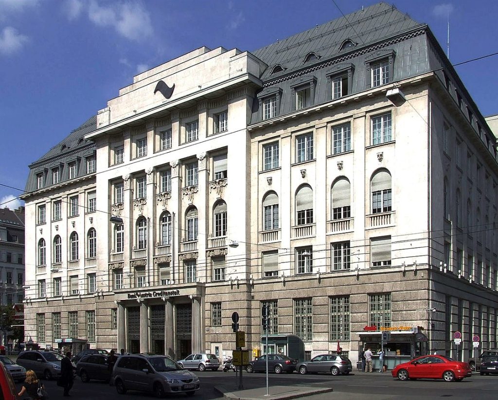 Former headquarter of the Creditanstalt (today Bank Austria / Creditanstalt) located at the Schottengasse 6-8, in Vienna, Austria. Source: Wikimedia Commons